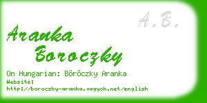 aranka boroczky business card